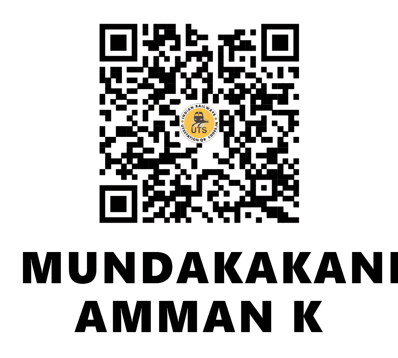UTS QR Code for MUNDAKAKANNI AMMAN K - MKAK - SR (TAMIL NADU)